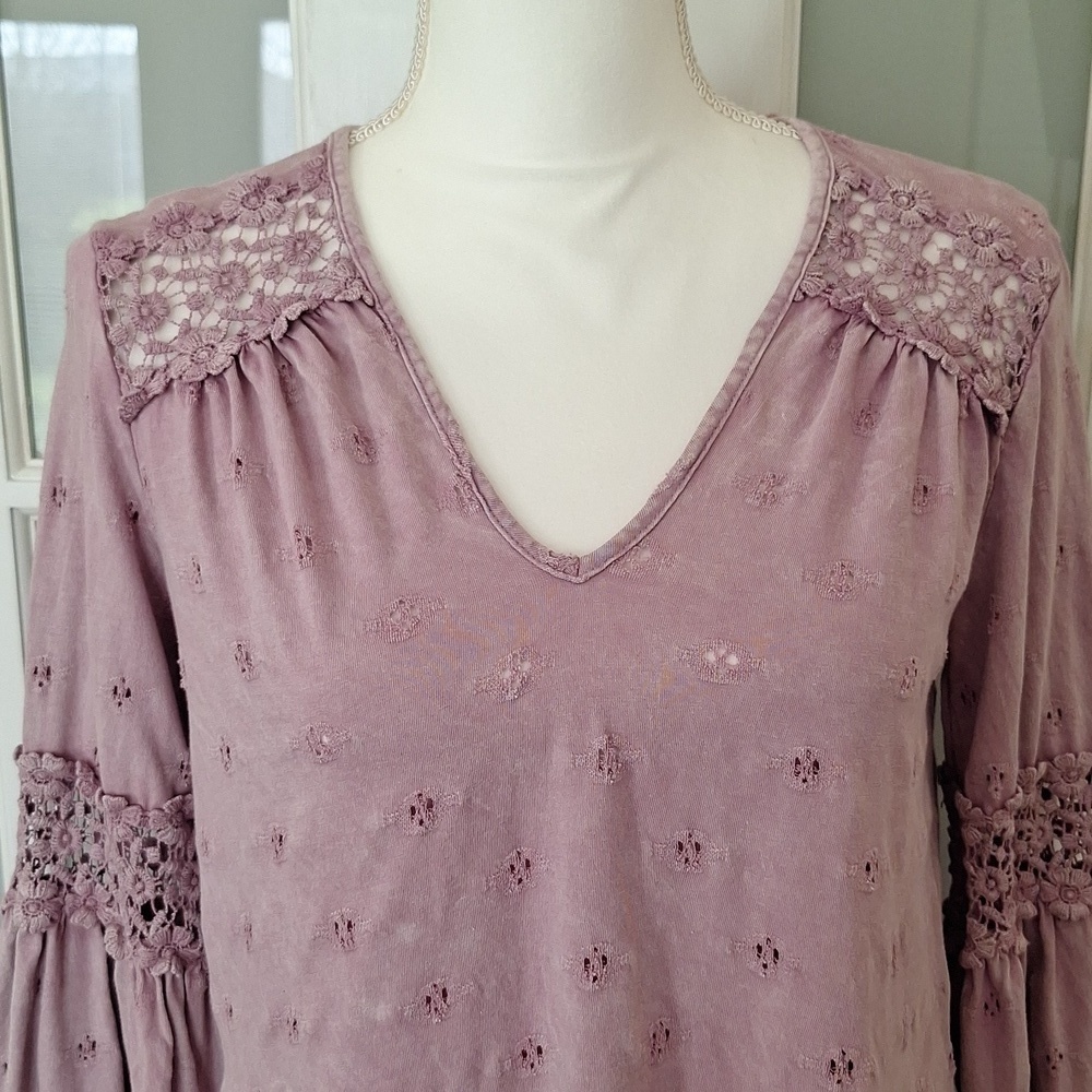 Anthropologie Eri + Ali Calvie Eyelet Top in Lavender - Picture 6 of 16
